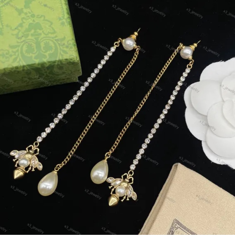 Elegant Gold and Pearl Drop Earrings